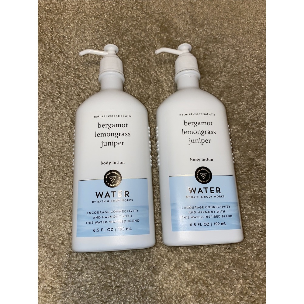 Bath & Body Works Aromatherapy WATER Bergamot & Lemongrass Body Lotion 6.5 oz 2x